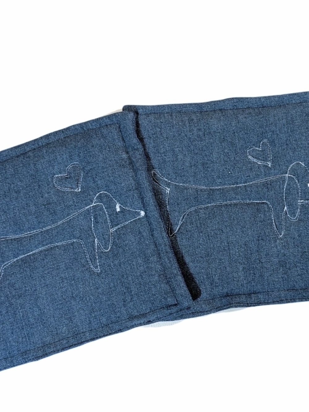 Handmade Denim Dachshund Hot Pad / Set (2) Wiener Dog Decor